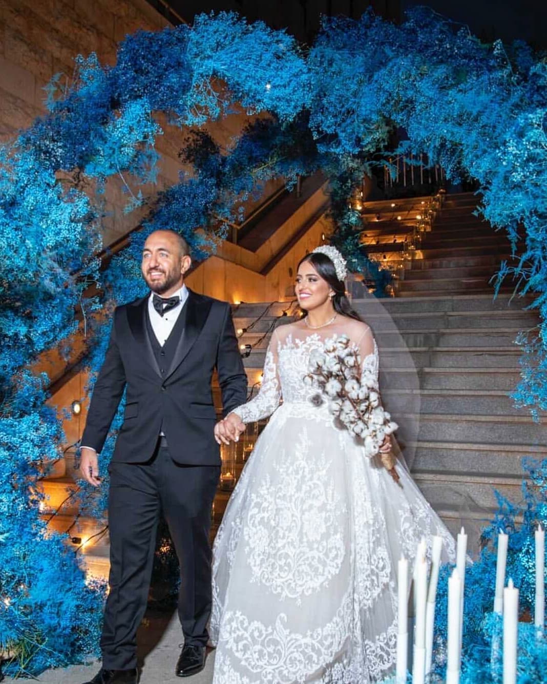 ديكور زفاف ملوكي باللون الأزرق من تنفيذ My Event Design