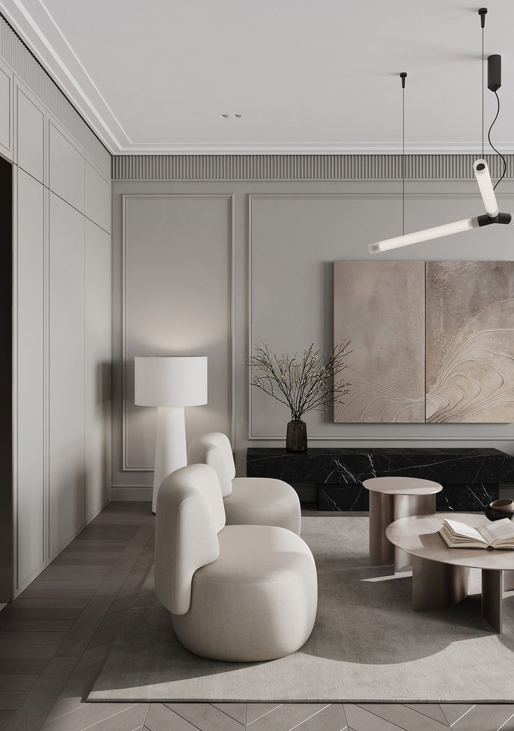 سجادة على أرضية خشبية لغرفة معيشة مودرن