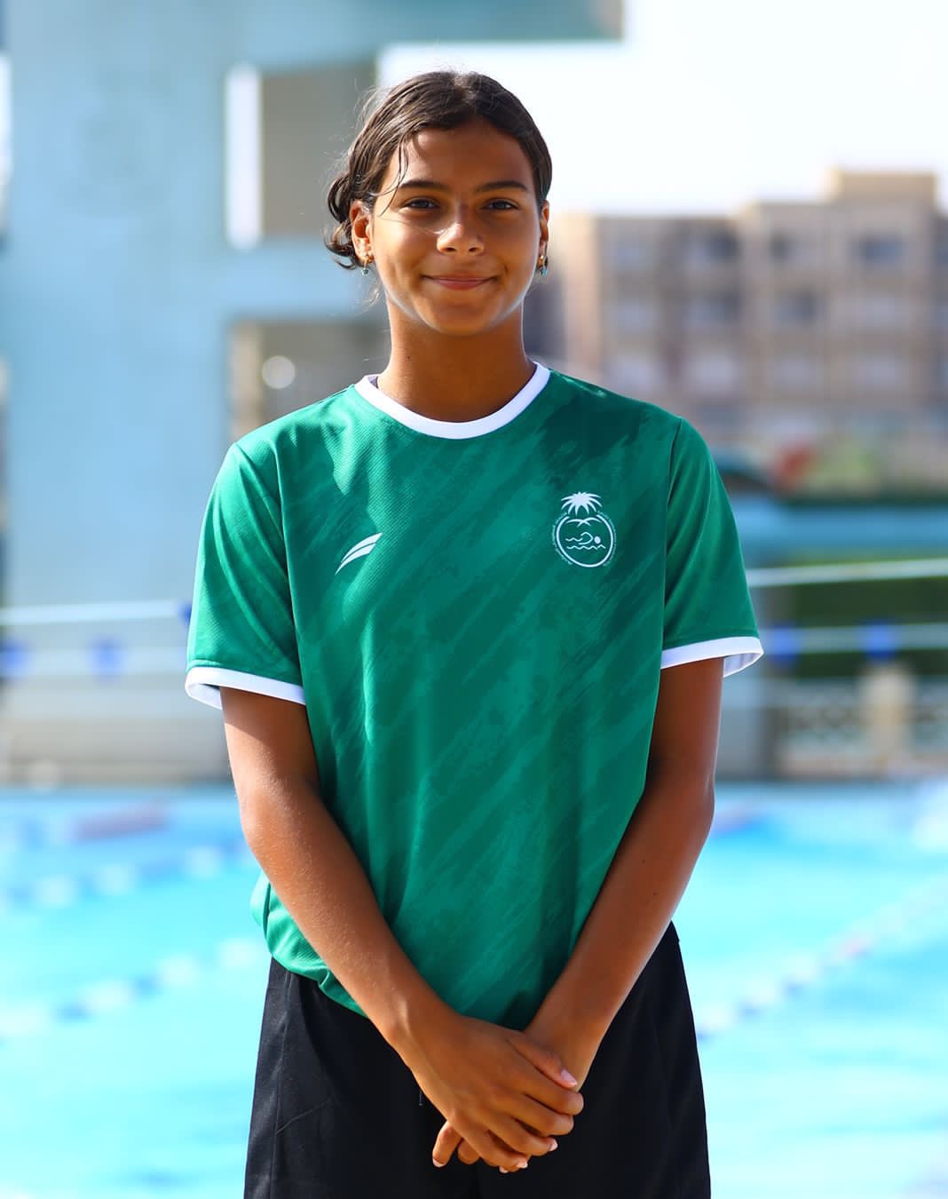  لاعبة المنتخب السعودي للسباحة مشاعل العايد. 
