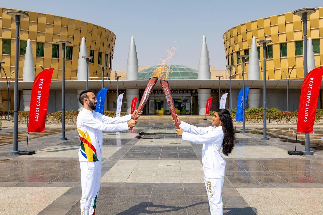  سارة الصالح بطلة الريشة الطائرة وبطل كرة القدم محمد السهلاوي. 