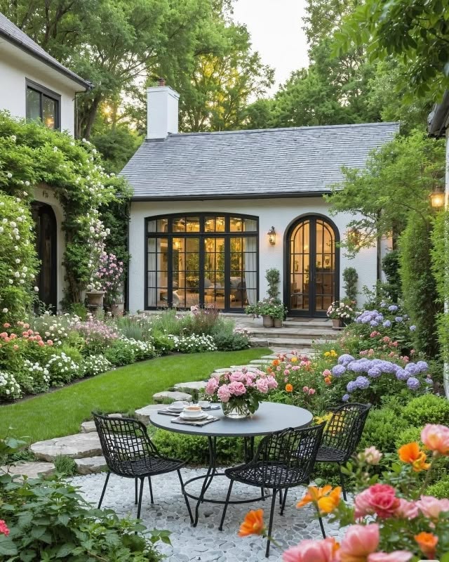 أثاث خارجي بطابع فينتدج بتفاصيل زخرفية شبكية