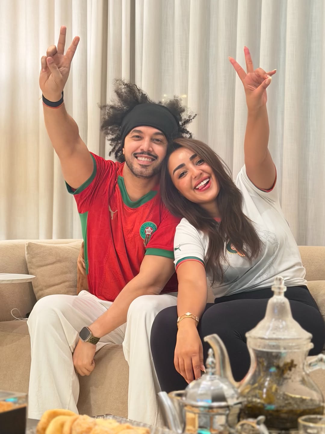 أجواء احتفالية في منزل عبد الفتاح الجريني وجميلة البداوي