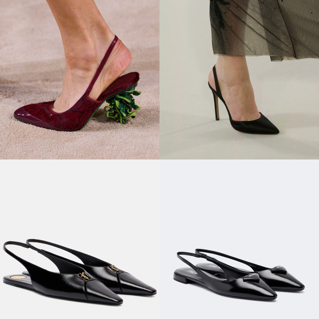 أحذية Sling-back لإطلالات مختلفة
