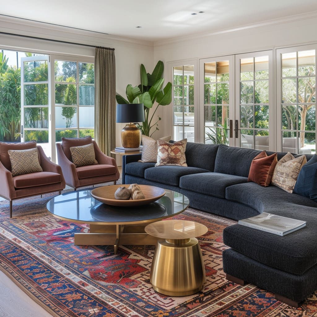 أريكة أنيقة تزين غرفة المعيشة