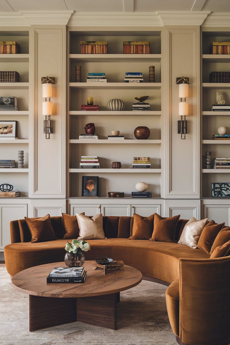 أريكة مخملية منحنية التصميم