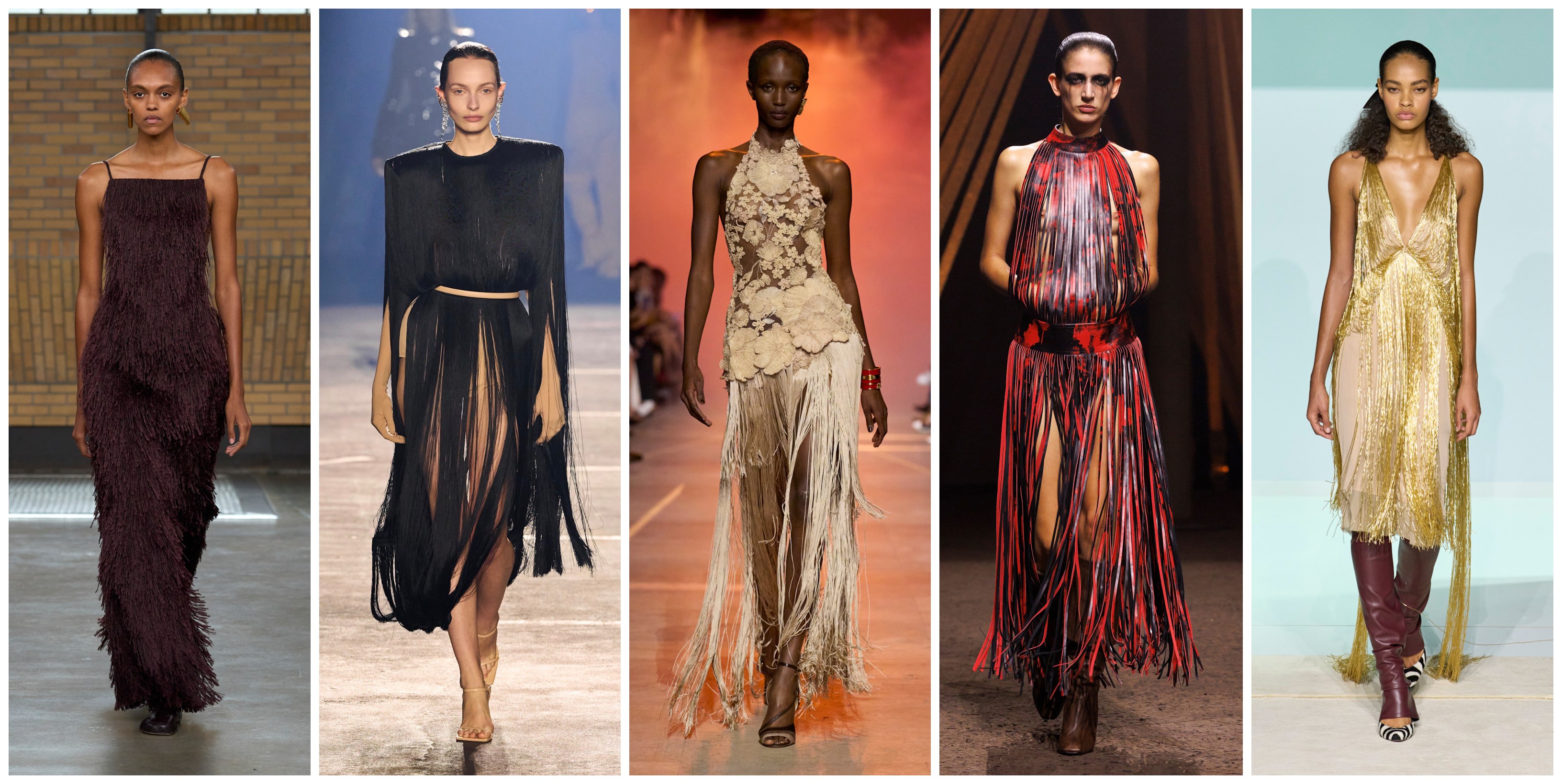 أزياء مزينة بالشراريب من ذي اتيكو، الكسندر مكوين، ايلي صعب، موغلر وكالفين كلاين