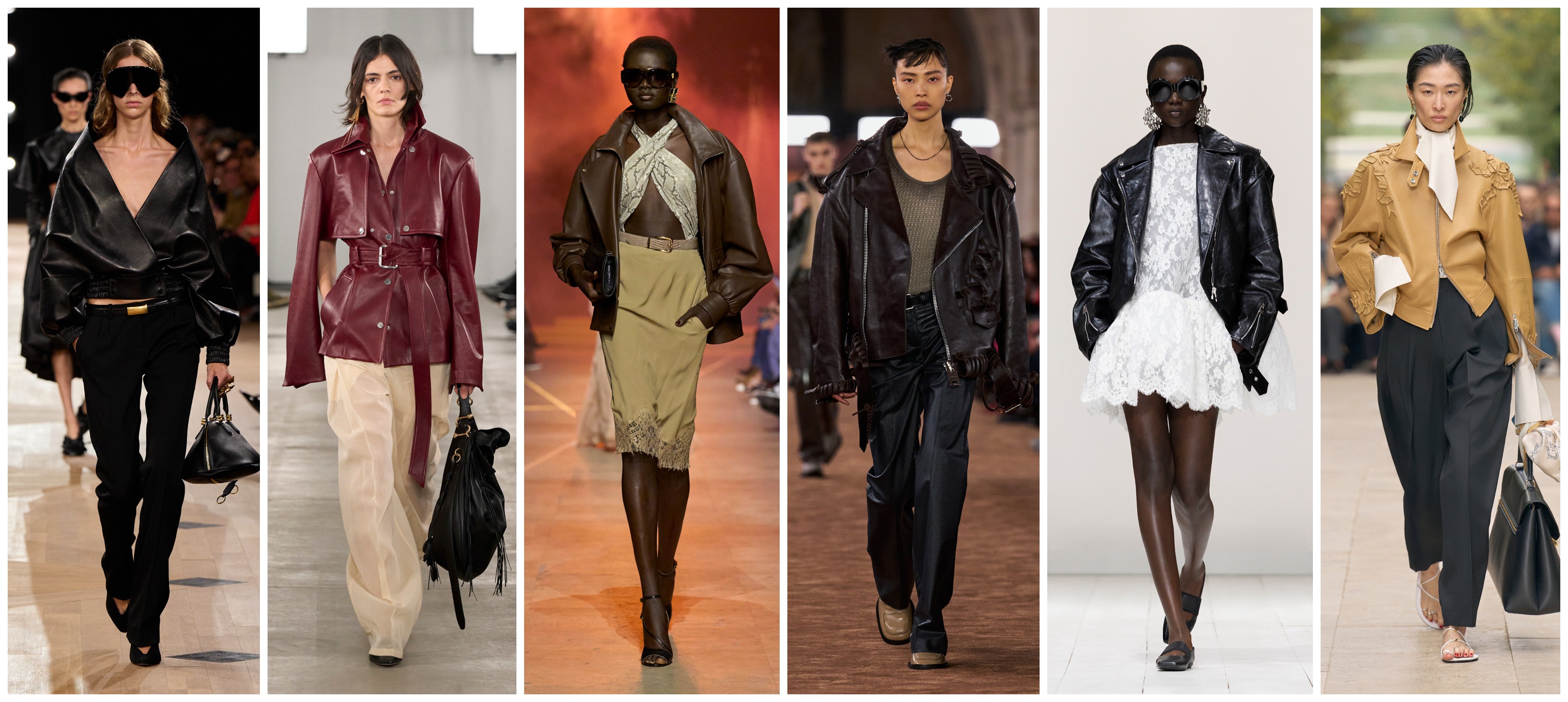 أفكار لتنسيق الجاكيت الجلد من سيلين، جيفنشي، اكني استوديو، ايلي صغب،سبورتماكس، وبالنسياغا