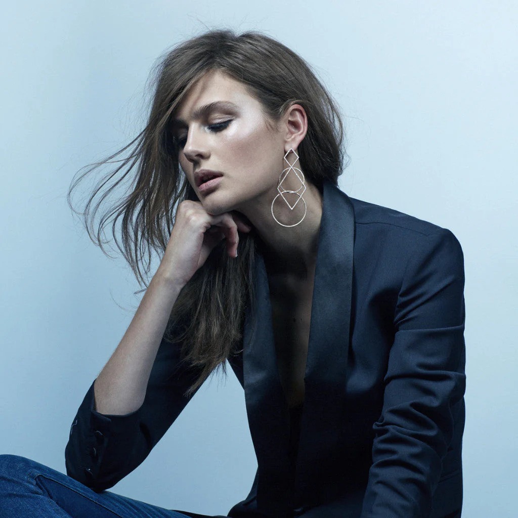 أقراط Diamond Geometric من Diane Kordas