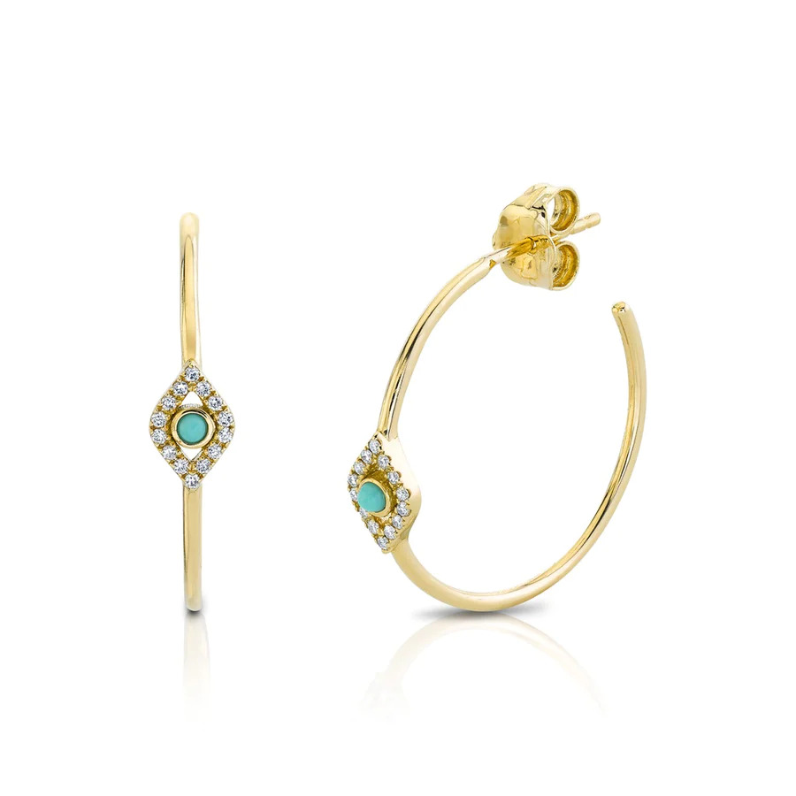 أقراط عين الشر الحلقية Evil eye hoop earrings من سيدني ايفان Sydney Evan