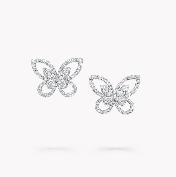 أقراط ماس Butterfly Silhouette من Graff