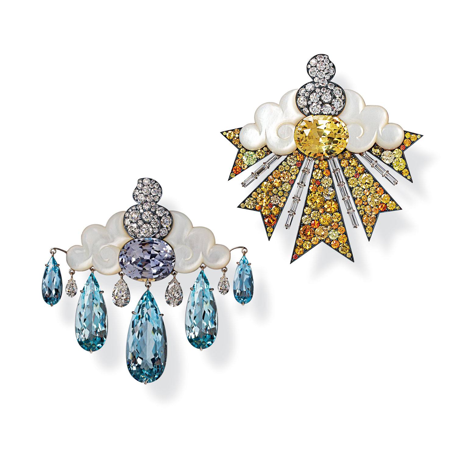 أقراط ماس Rain or Shine من David Michael Jewels