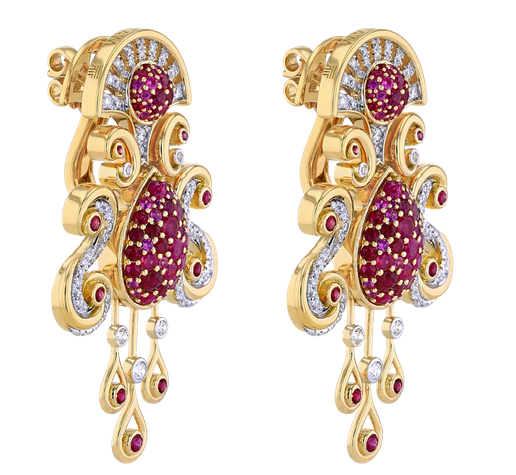 أقراط مرصعة بالياقوت والألماس من  Toktam