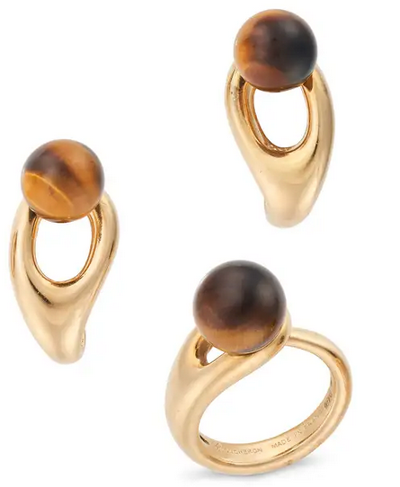 أقراط وخاتم مرصعة بحجر عين النمر من Boucheron