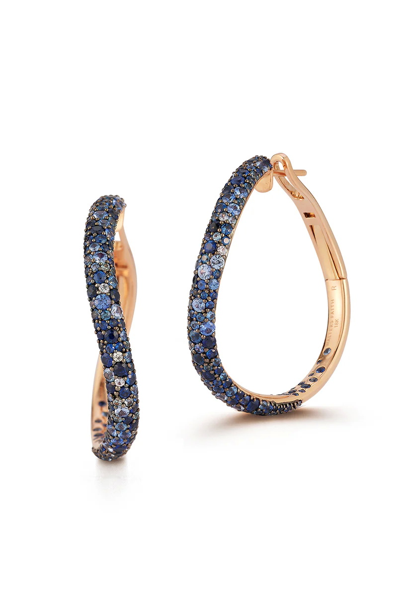 أقراط Blue Sapphire Julian Hoop من WALTERS FAITH