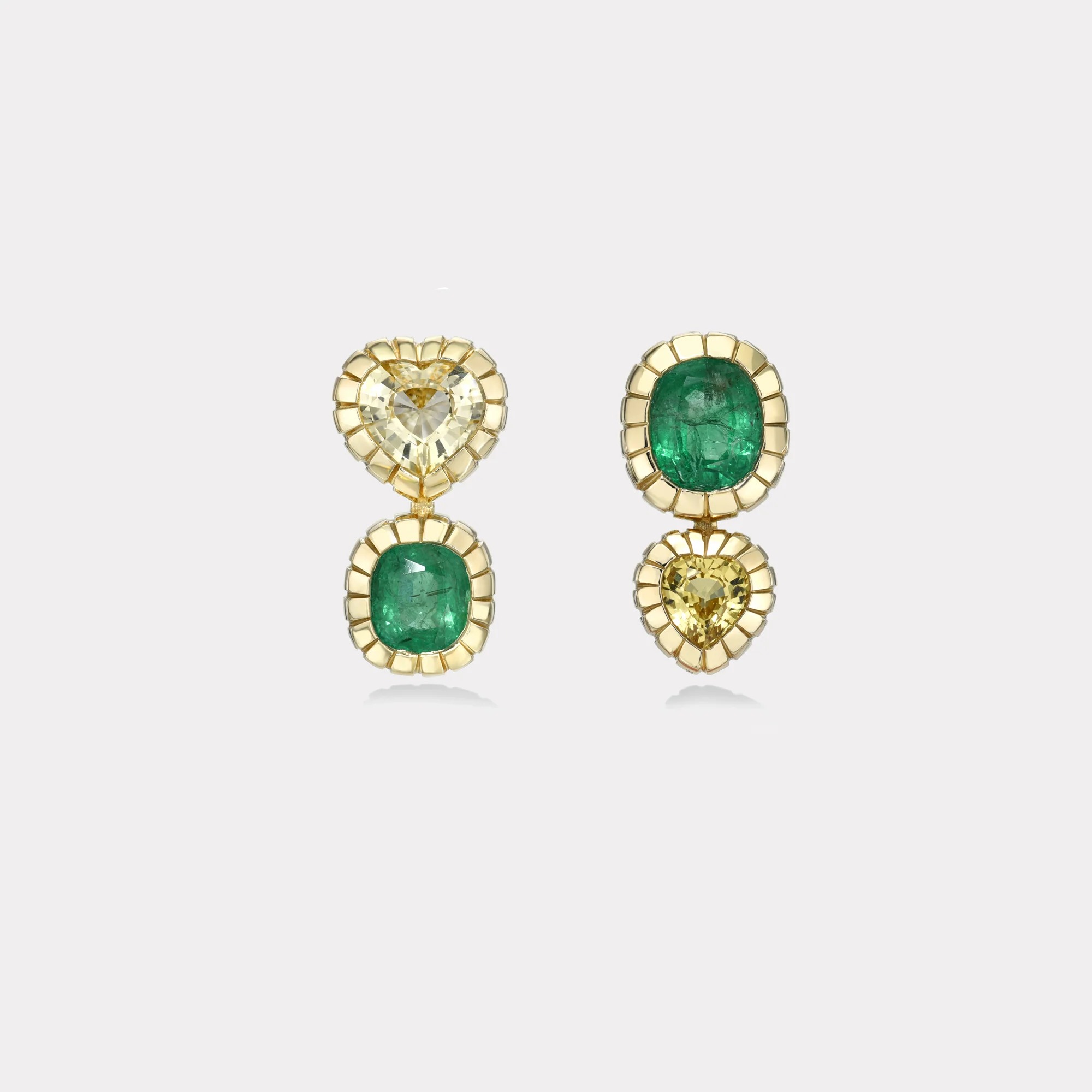 أقراط Double Stone Heirloom Bezel من Retrouvaí