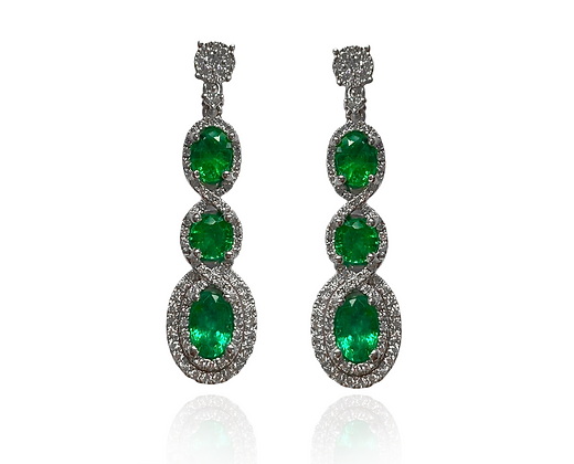 أقراط Emerald Oval من Zayn New York