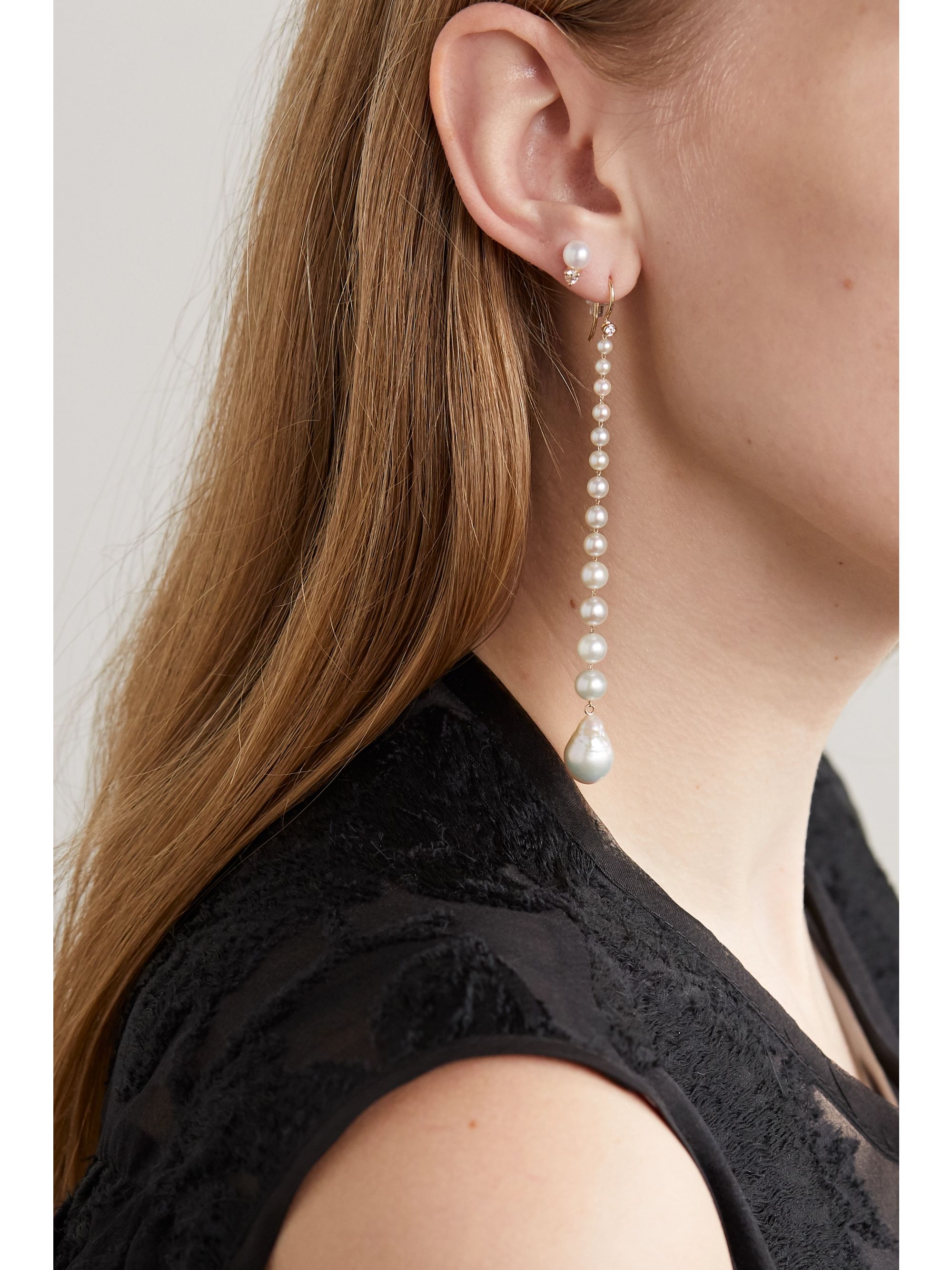 أقراط Mizuki Pearl and Diamond