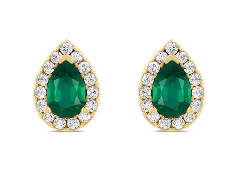 أقراط Precious© Pear Gemstone Halo من lamarquisejewellery