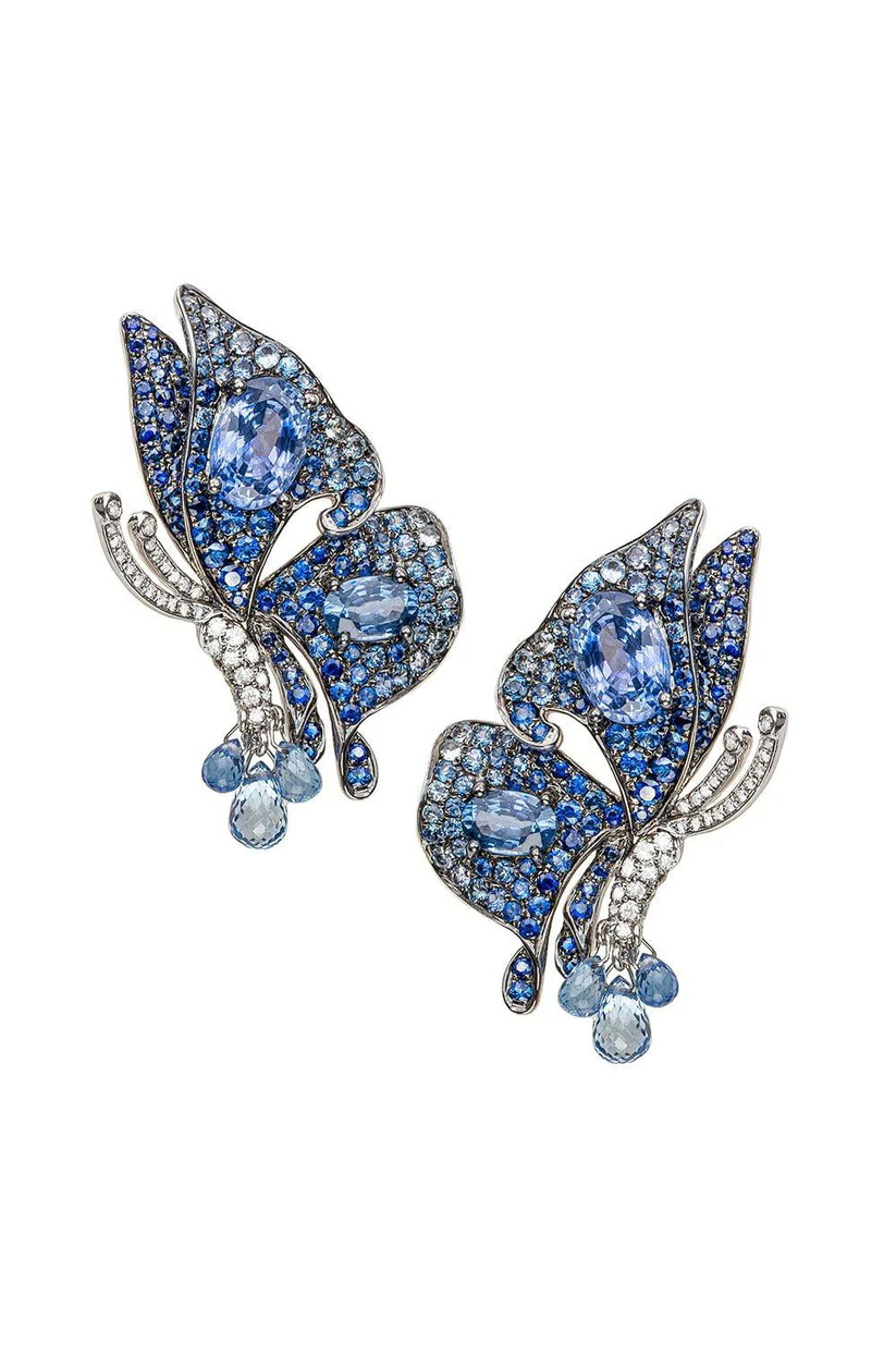 أقراط Sapphire Diamond من STEFERE