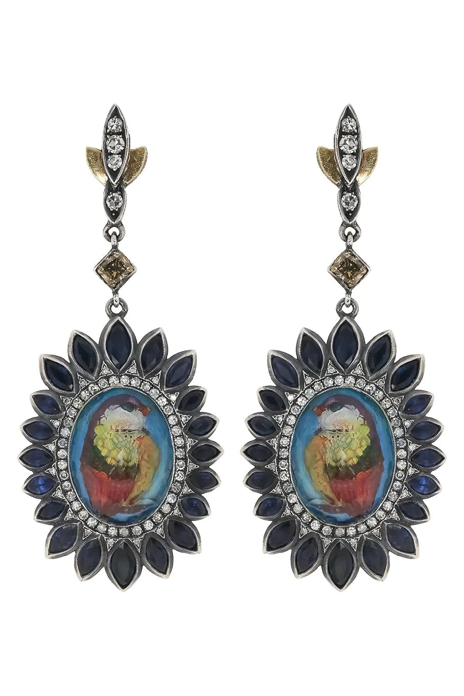 أقراط Sapphire Diamond Bird Drop من SEVAN BICAKCI