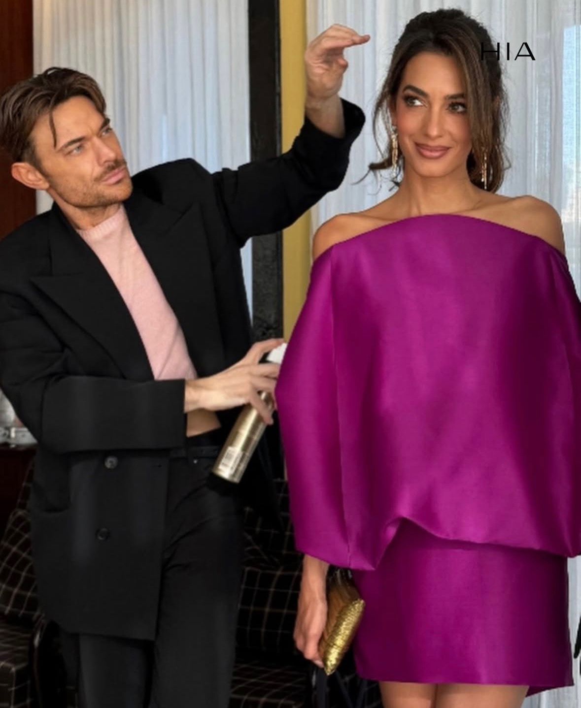 أمل كلوني تستعد للسجادة الحمراء