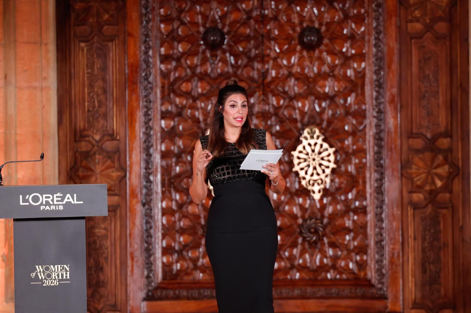 أميلي وهاب حرب، المديرة العامة للوريال لبنان، خلال مشاركتها في فعاليات مبادرة Women of Worth 2026