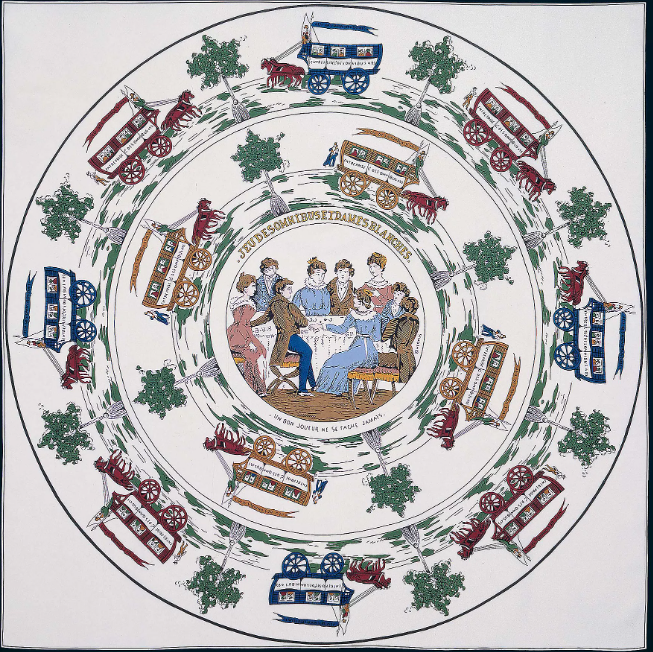 أول تصميم للفولار الحرير Carré من دار هرمس عام 1937- الصورة من أرشيف الدار