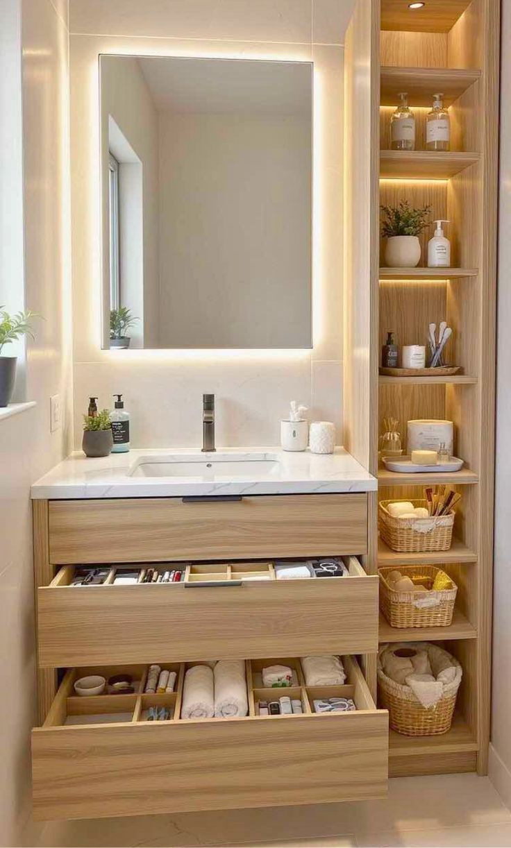 إدخال حلول تخزين أكثر ذكاءً يعد وسيلة بسيطة لرفع مستوى المظهر العام للحمام