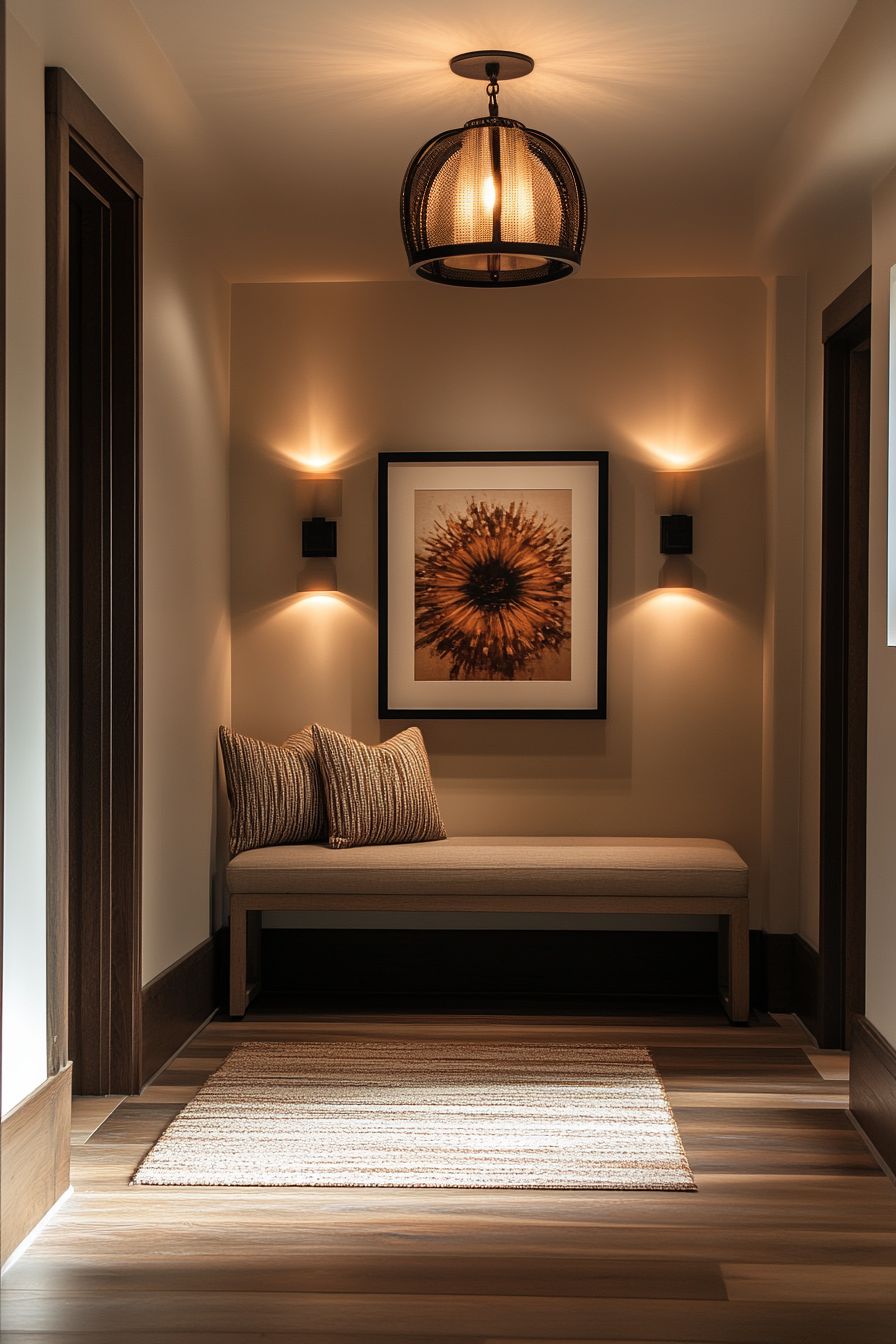 إضاءات اللهجة في ممر المنزل