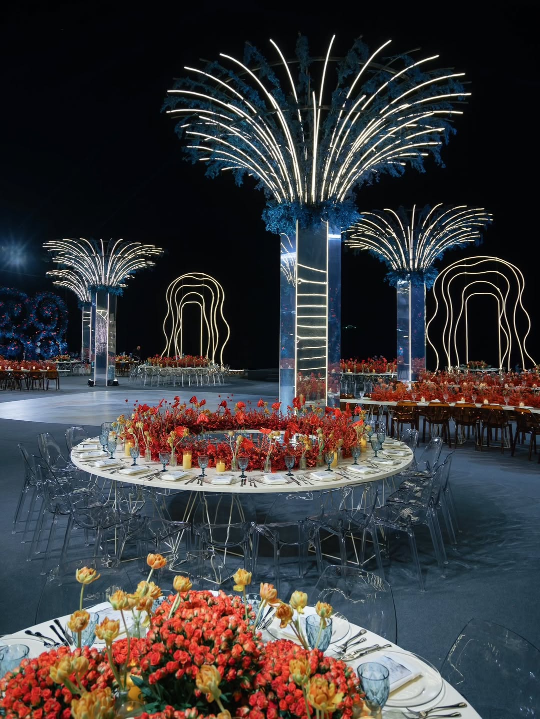 إضاءة في الطبيعى لحفل زفاف من تنظيم فادي فتوح