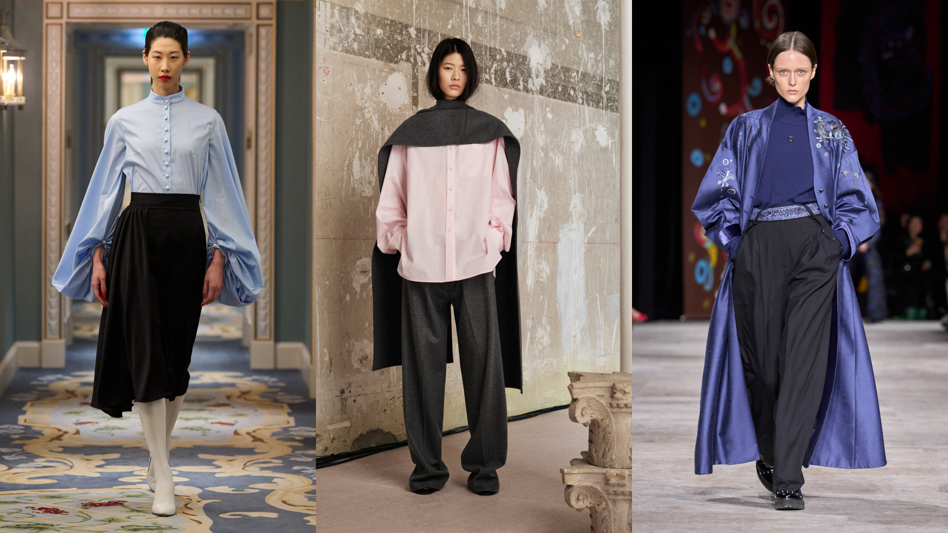 إطلالات بأقمشة خفيفة ومناسبة للشتاء من Shiatzy Chen وIcicle وEdeline Lee