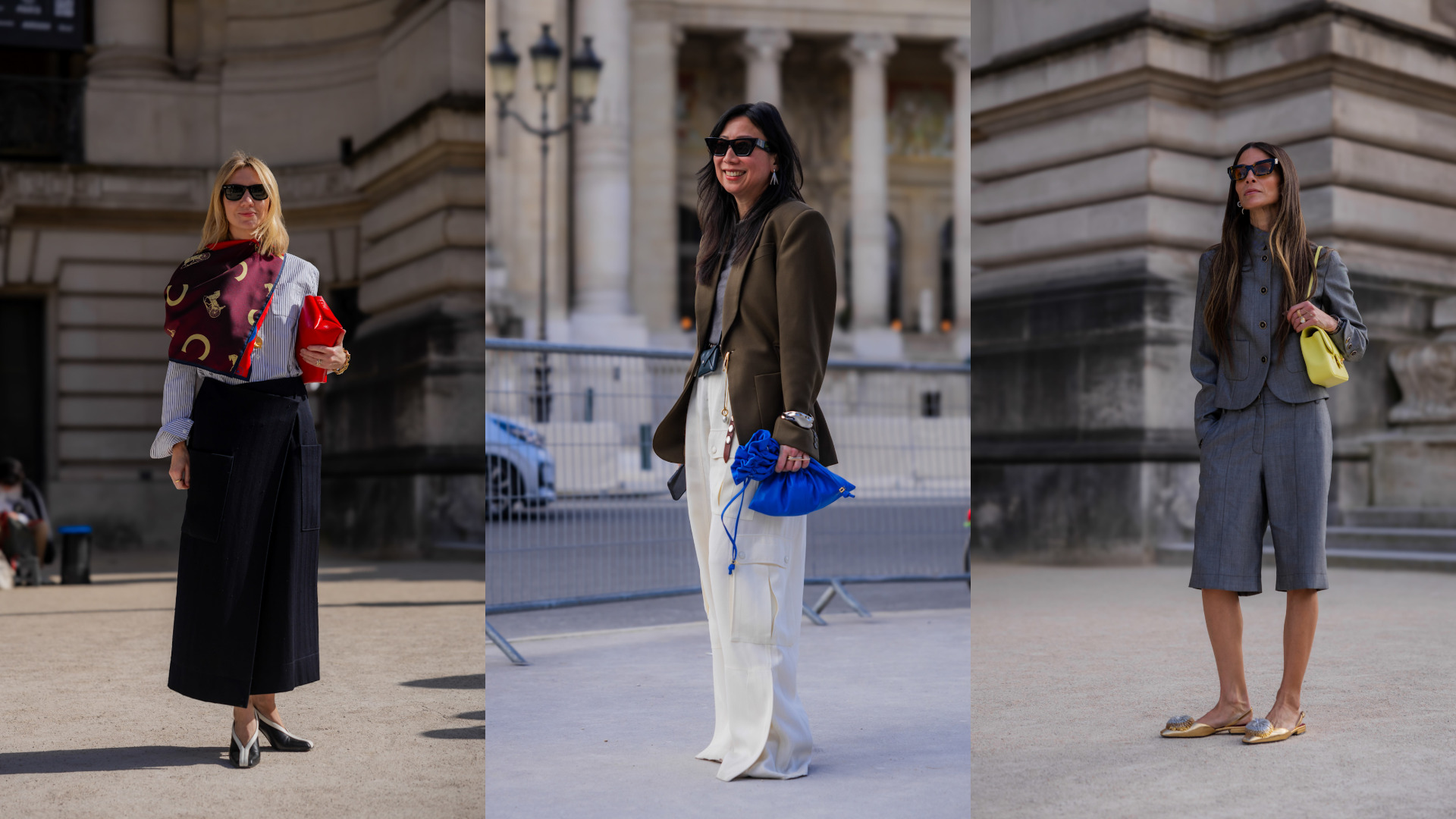 إطلالات بألوان حيادية مع حقائب بألوان حيوية