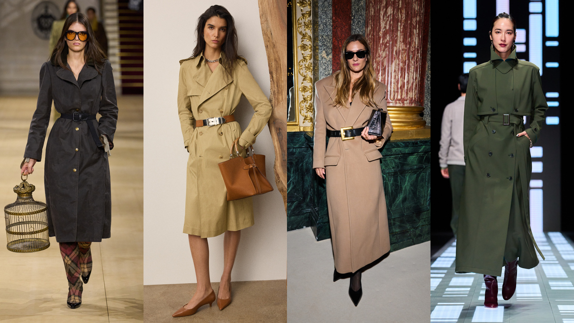 إطلالات بمعاطف محددة الخصر مع أحزمة