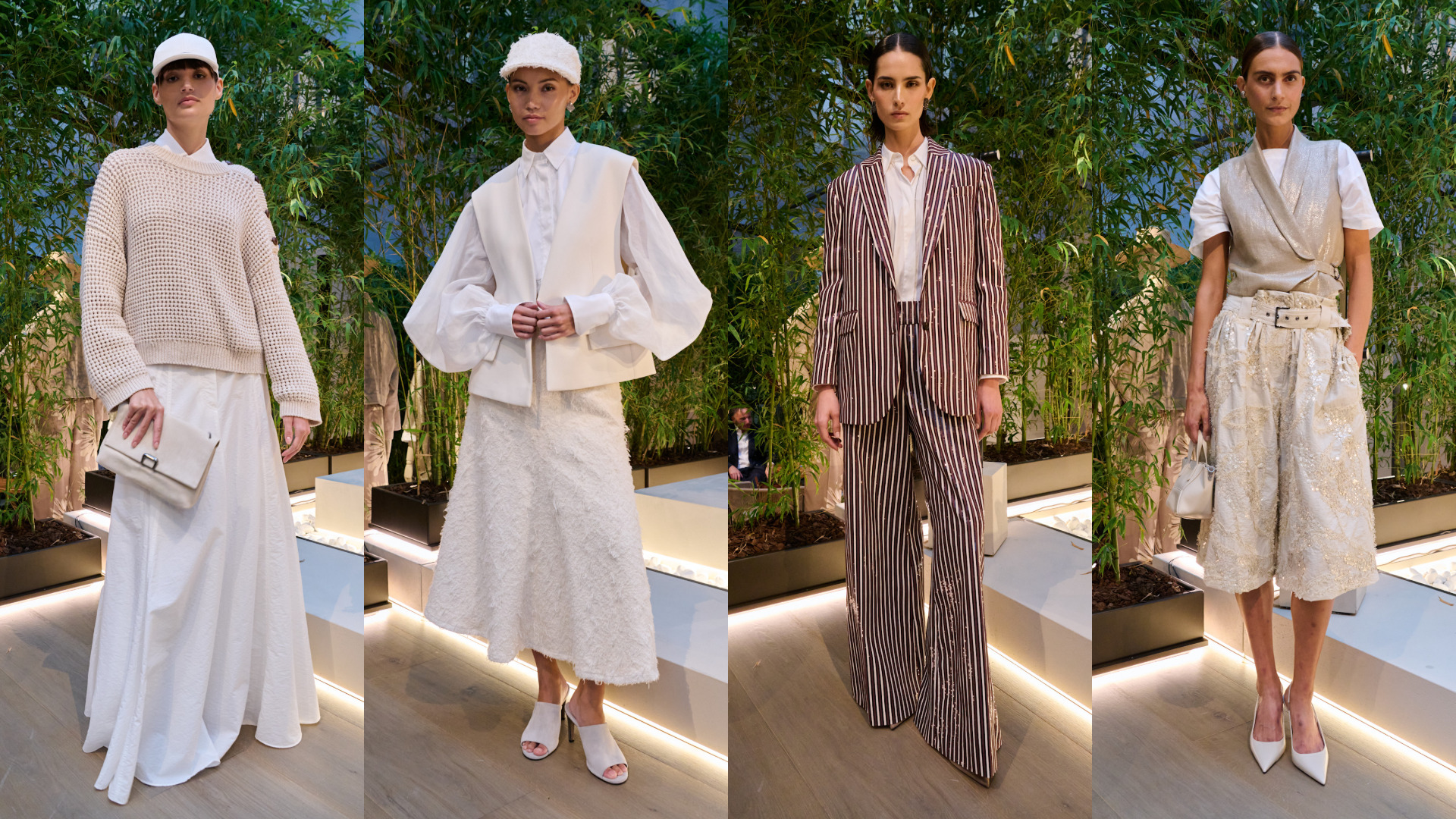 إطلالات تجمع بين الأبيض والألوان الترابية من Brunello Cucinelli