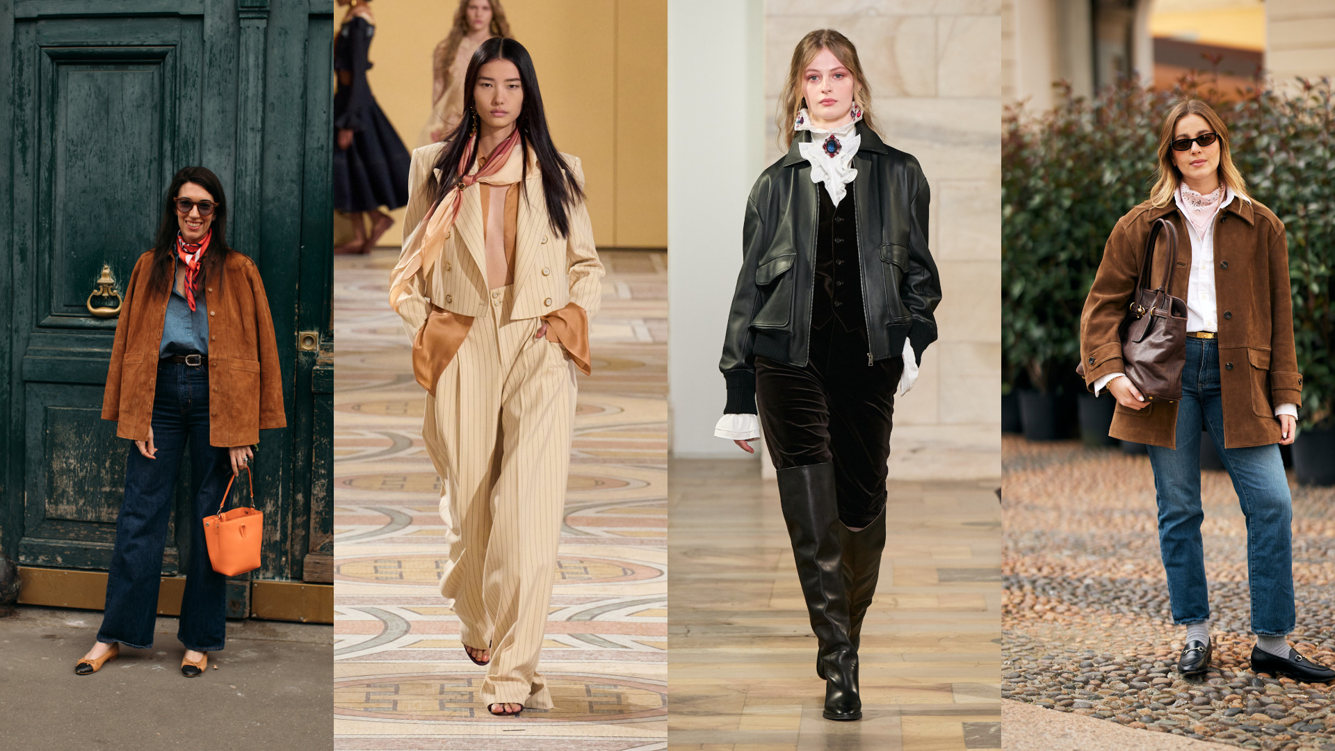 إطلالات خريفية شتوية مع إيشاربات حول الرقبة