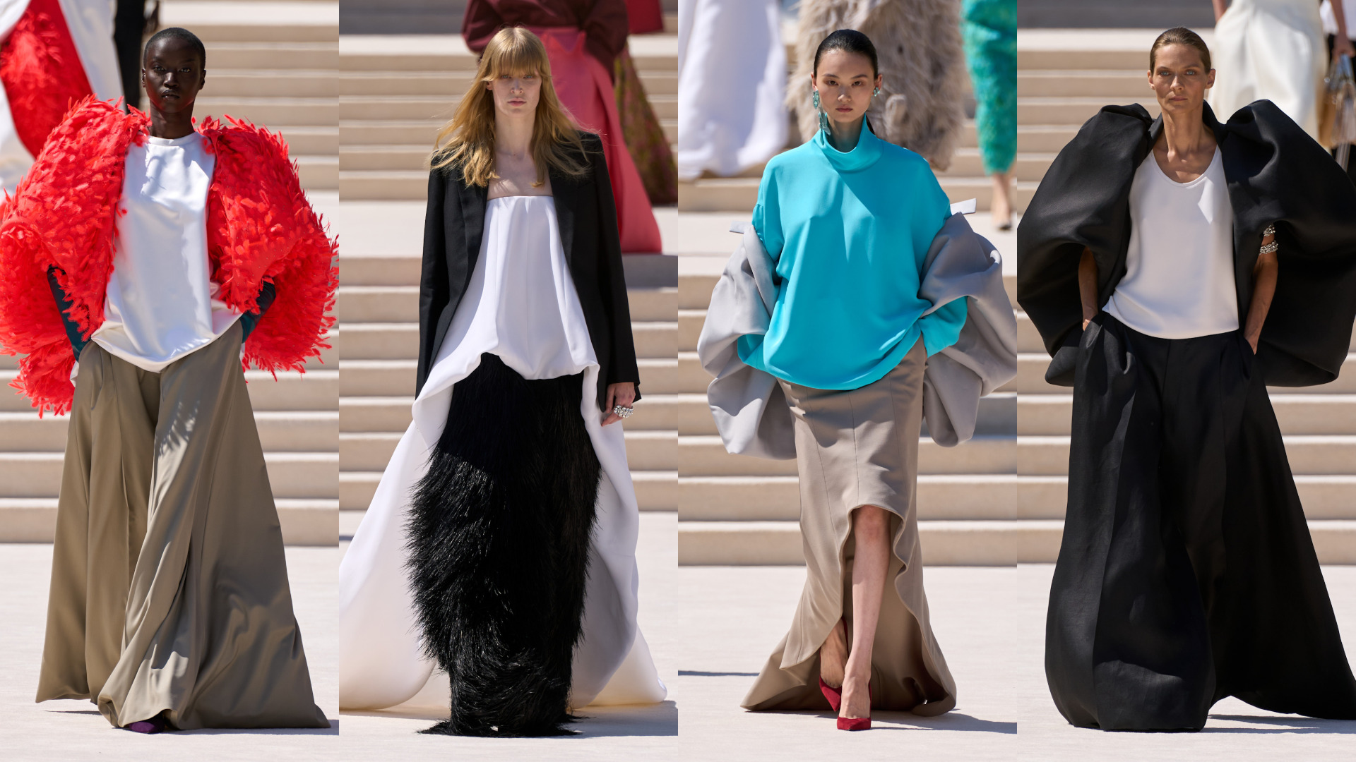 إطلالات متعددة الطبقات من عرض أزياء Balenciaga
