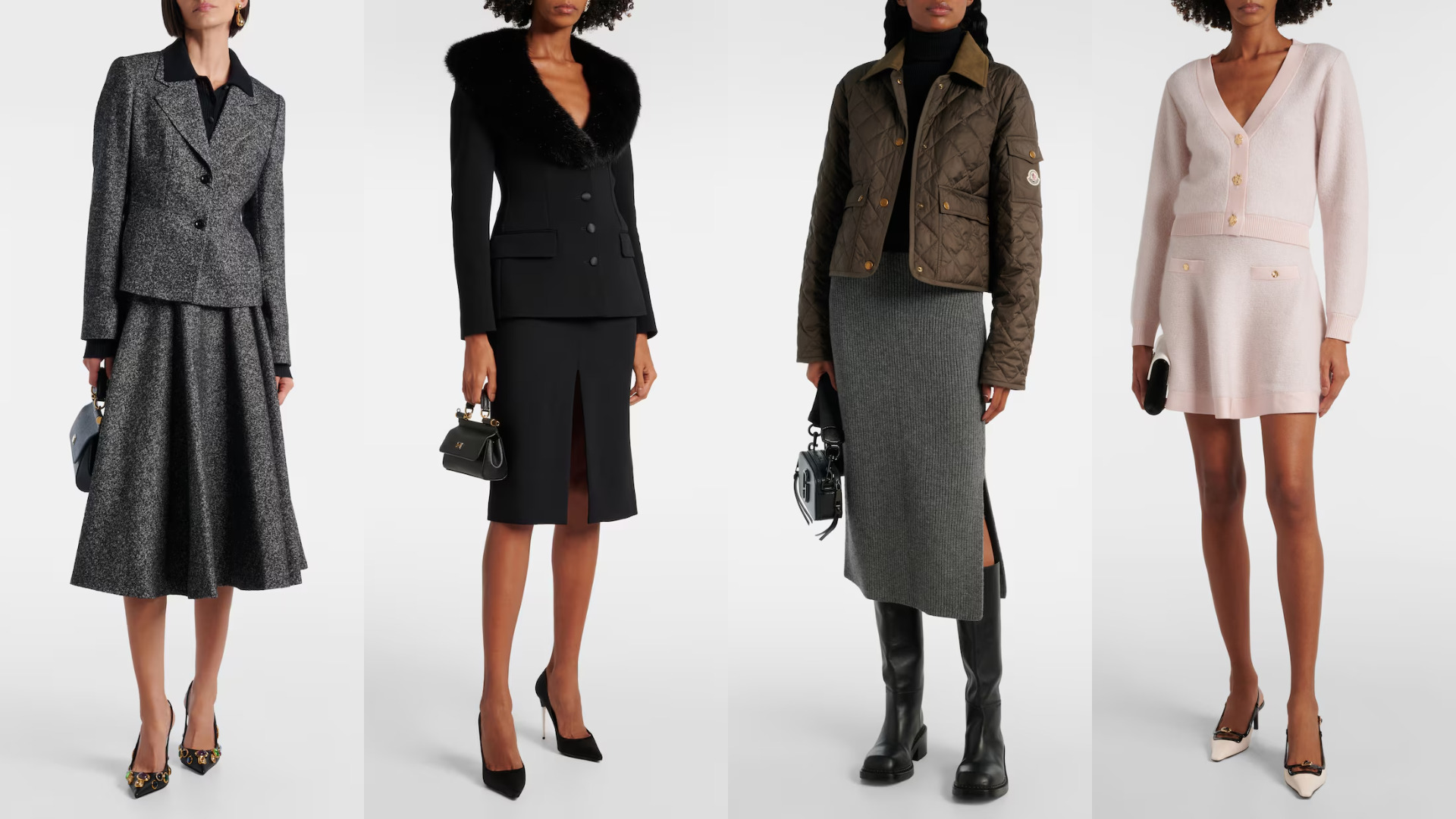 إطلالات مختلفة بتنانير صوفية من Nina Ricci وMoncler وDolce&Gabbana