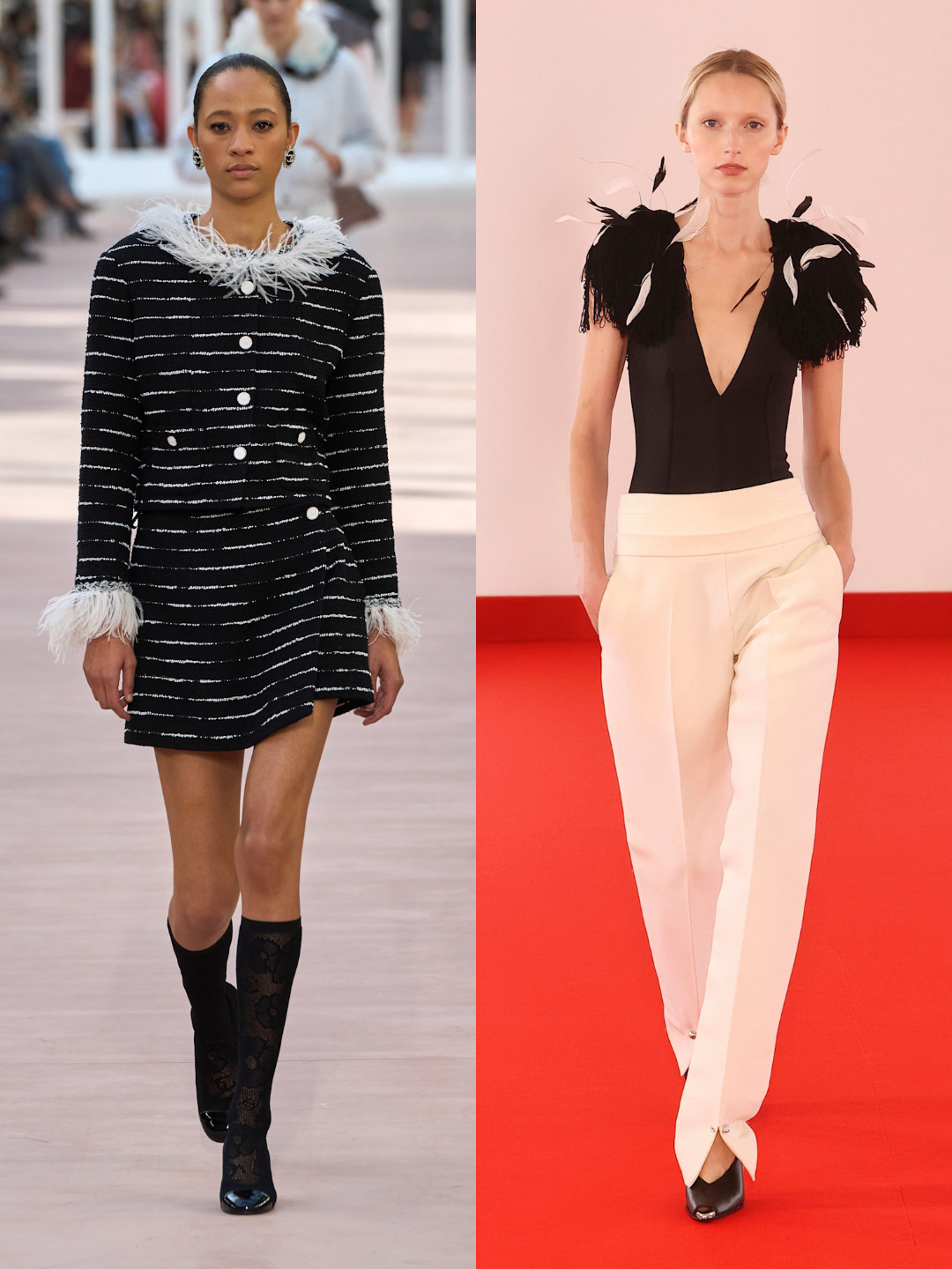 إطلالات مزينة بريش بسيط