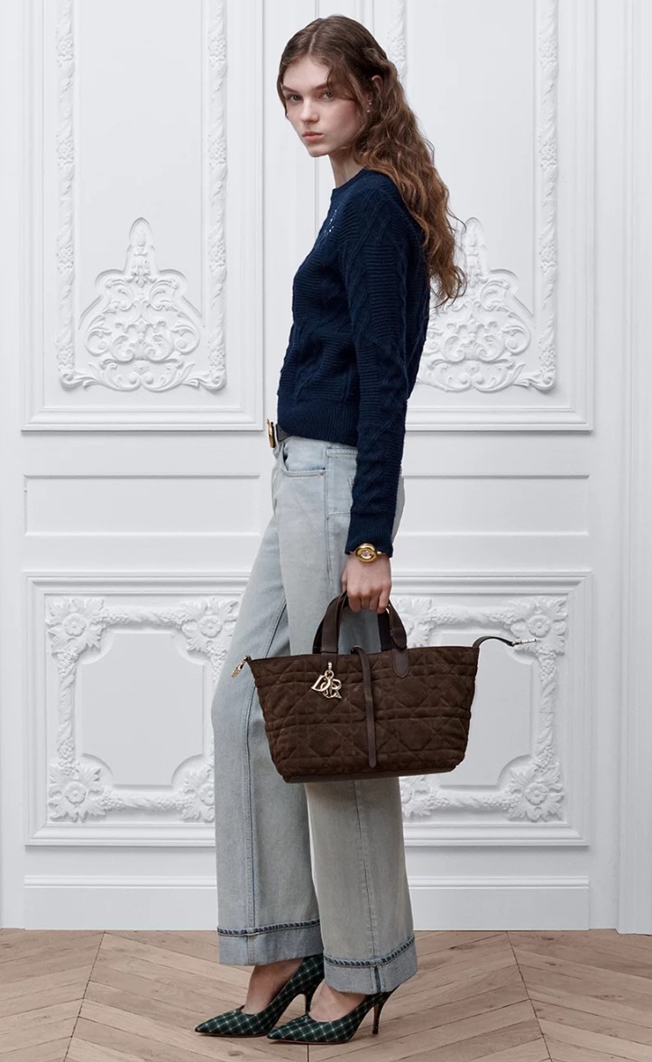 إطلالة أنيقة مع حقيبة Suede من Dior