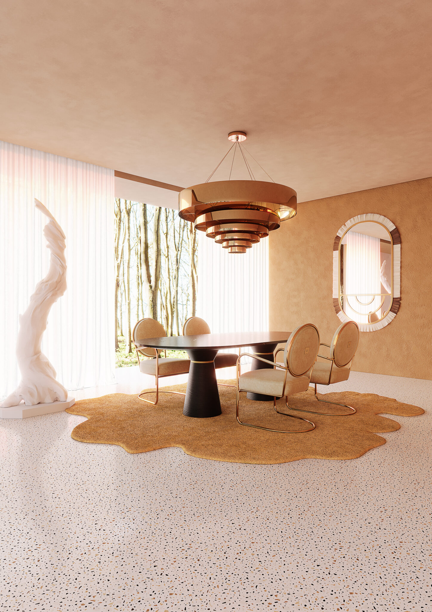 استخدام مواد جديدة أحد أبرز التحولات في اتجاهات تصميم غرف الطعام