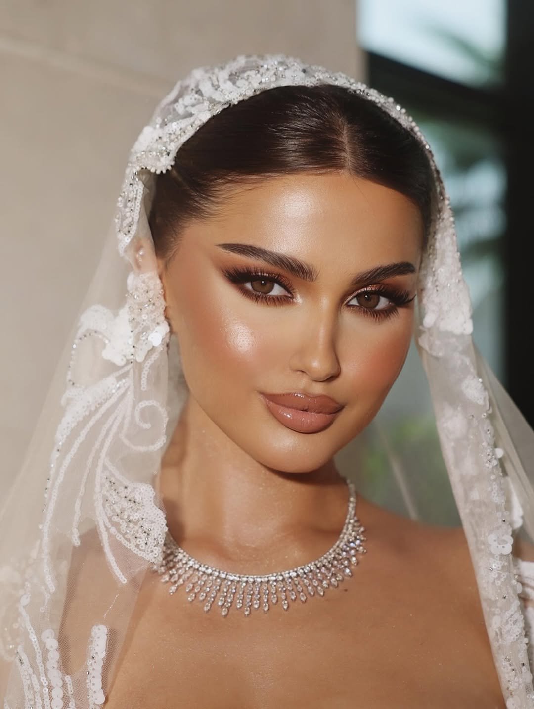 اطلالة عروس من مصففة الشعر نرجس مصطفى