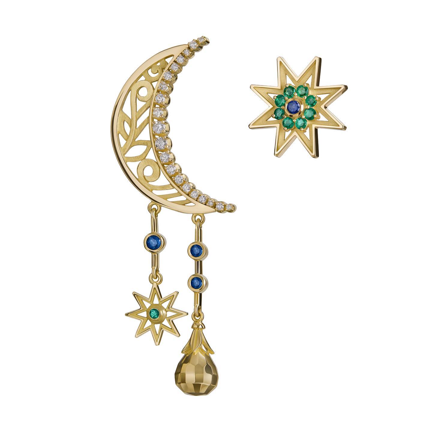 اقراط غير متطابقة من Azza Fahmy