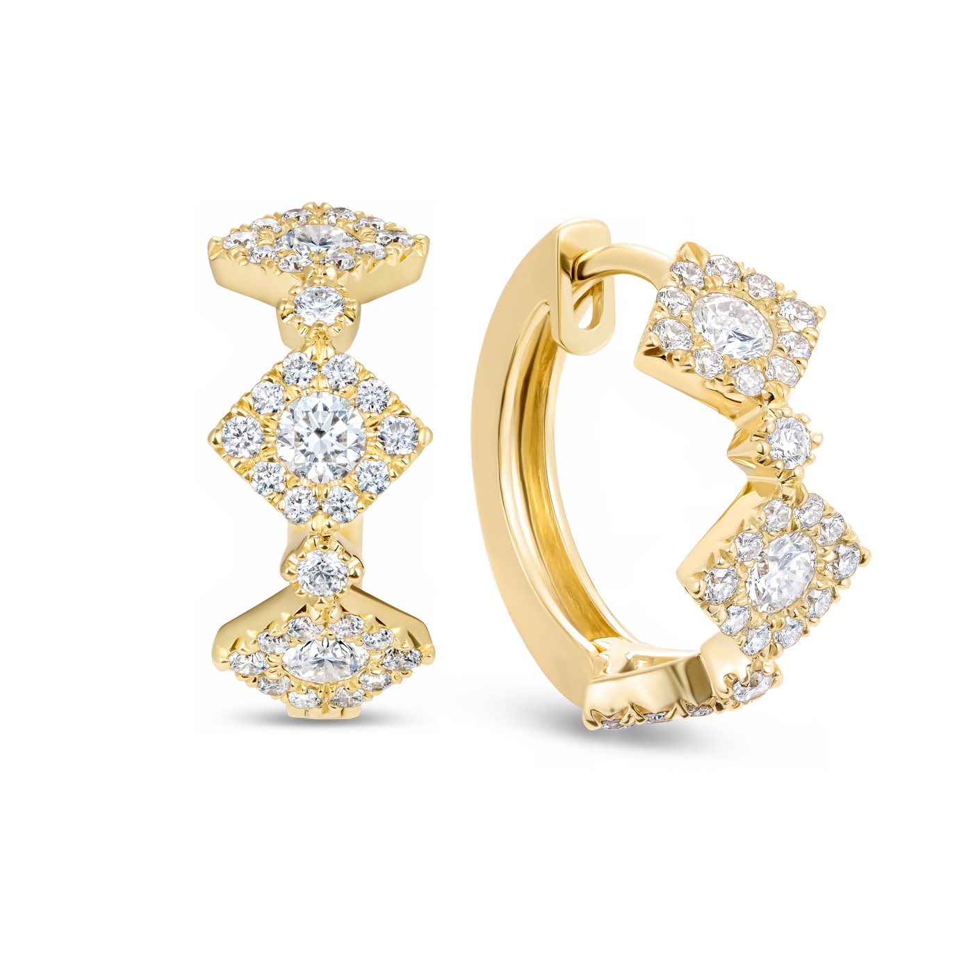 اقراط مربعة ثلاثية من ديفيد موريس