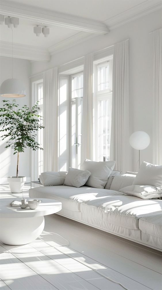 الأبيض البارد يبدو صارمًا للغاية لغرف المعيشة