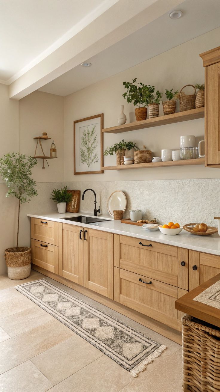 الأرفف المفتوحة في المطبخ