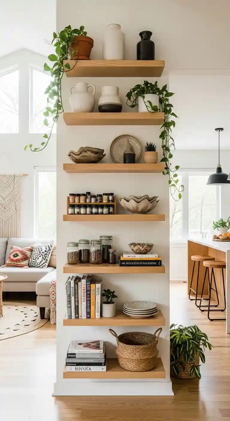 الأرفف المفتوحة من أكثر عناصر الديكور شعبية