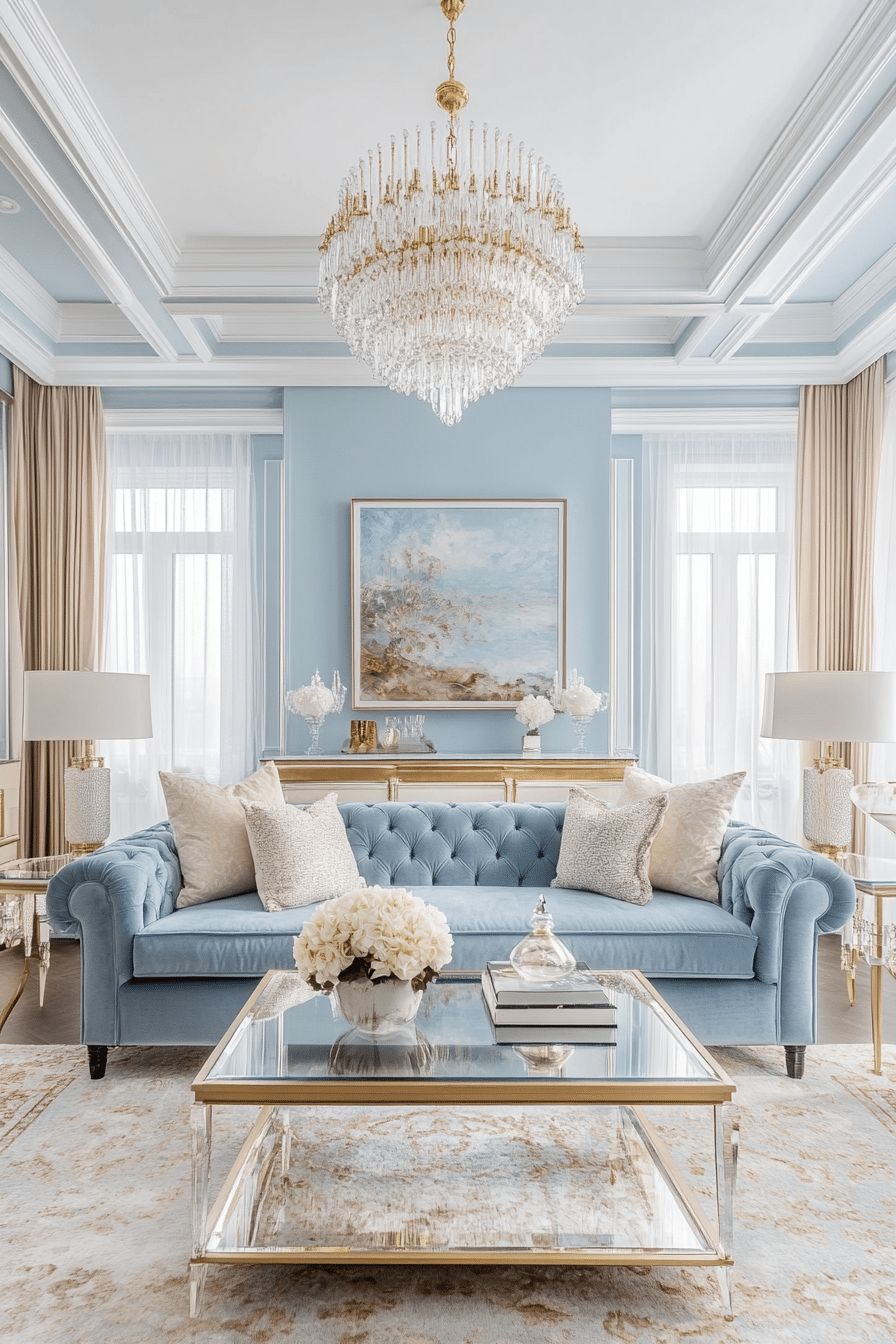 الأزرق البودرة يمكن أن يعمل كلونٍ محايد رائع لا يطغى على المساحة