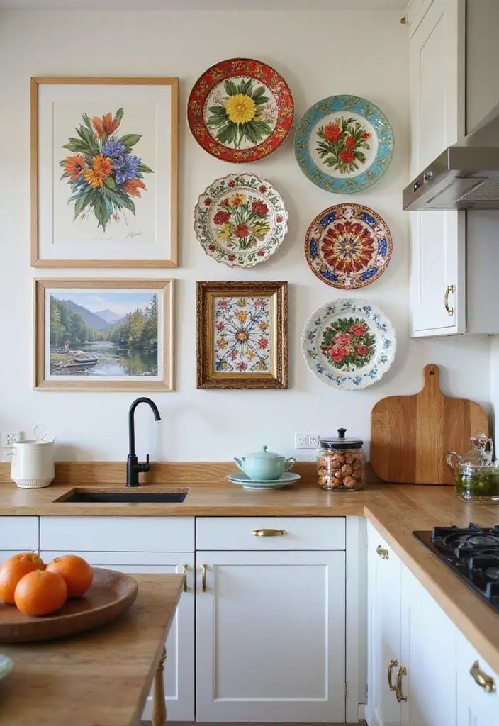 الأعمال الفنية تزين جدران المطبخ