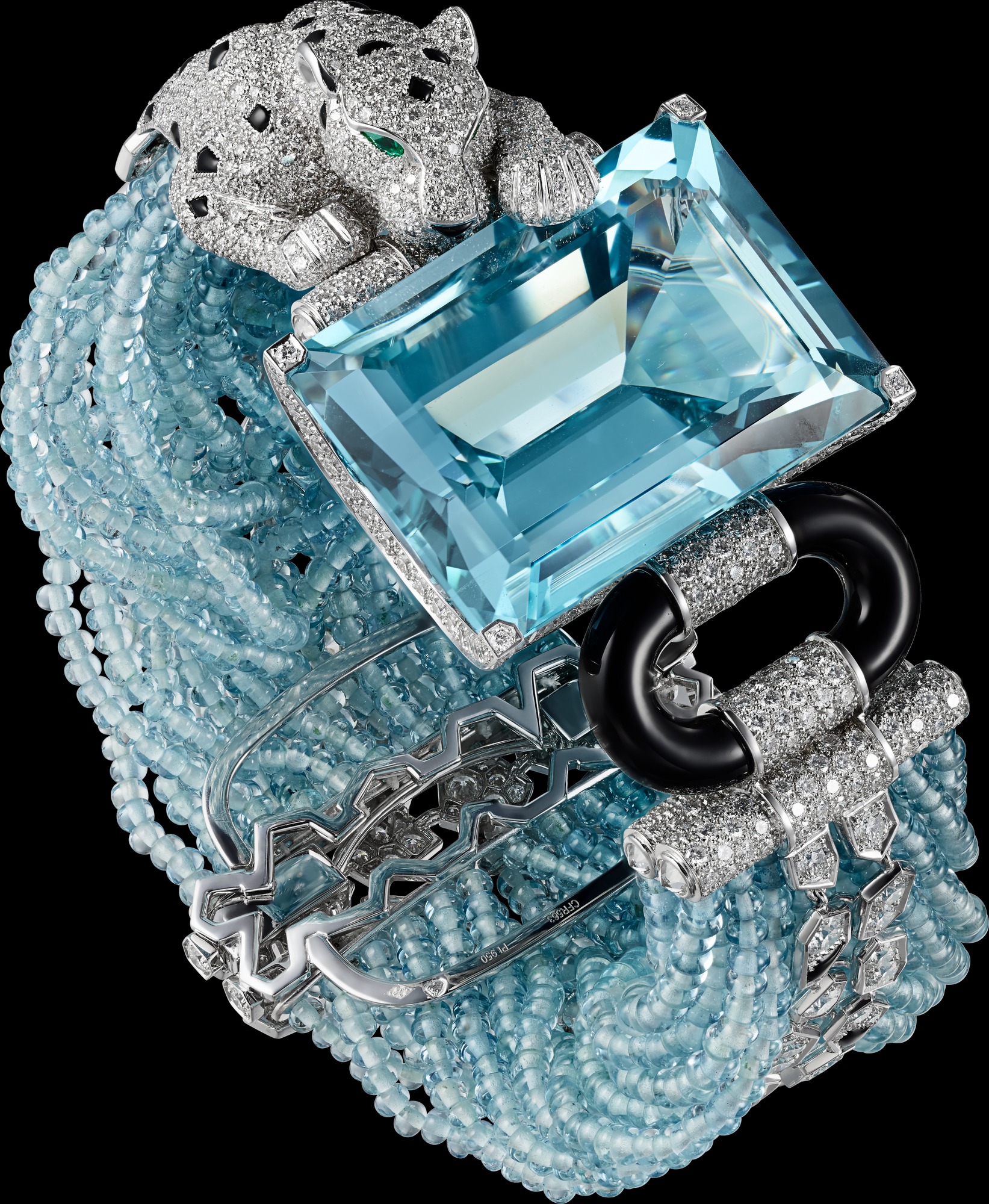 الأكوامارين في تصميم ابداعي من مجوهرات Cartier
