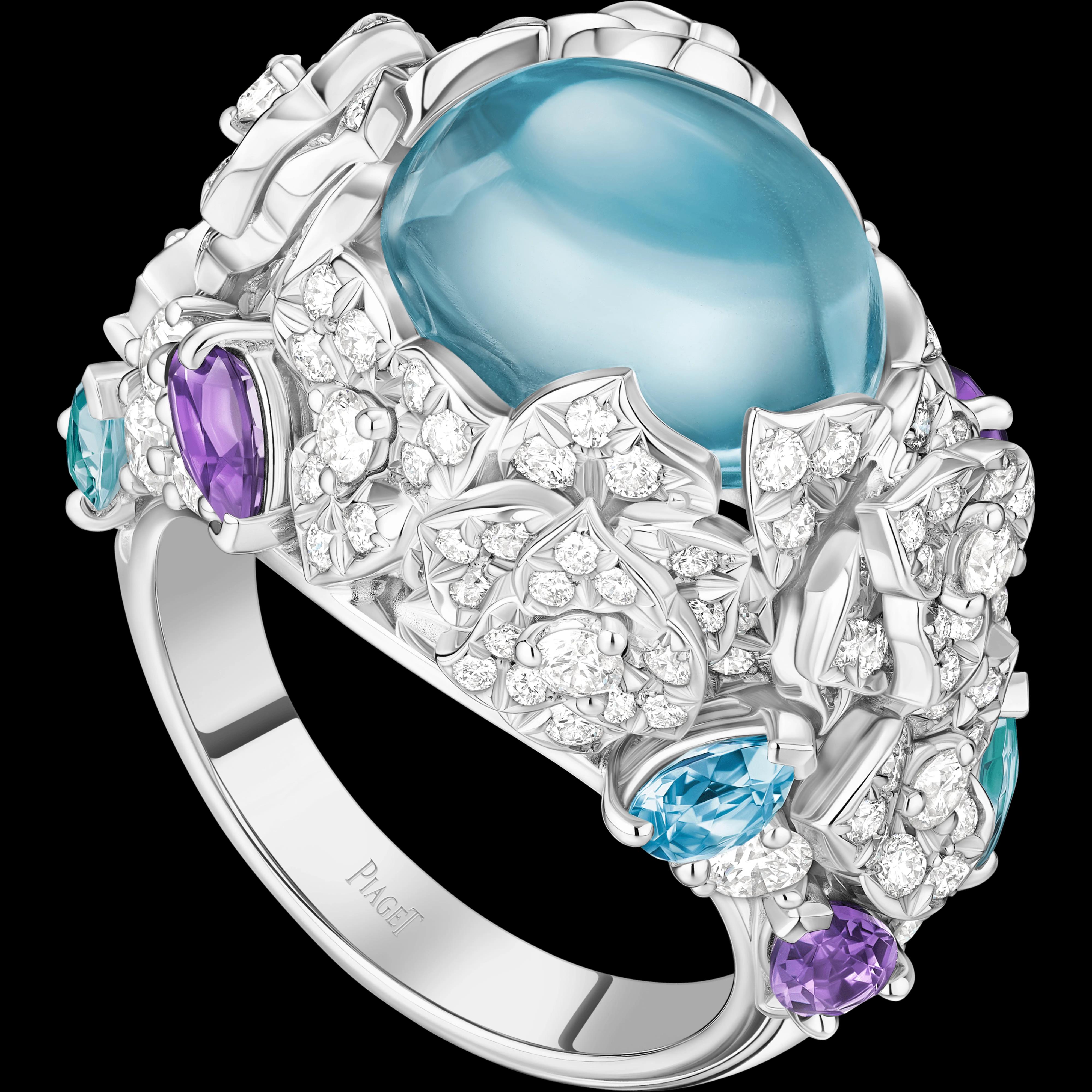 الأكوامارين في قصة كابوشون في خاتم من Piaget